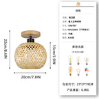 Retro Led Bamboo Woven Ceiling Lamp