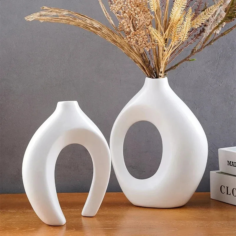Nordic Modern Hollow Flower Vase Set of 2