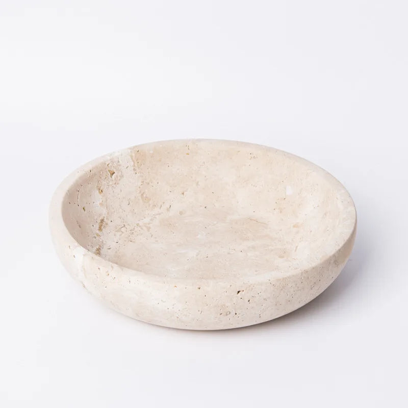 Travertine Stone Fruit Bowl Tray