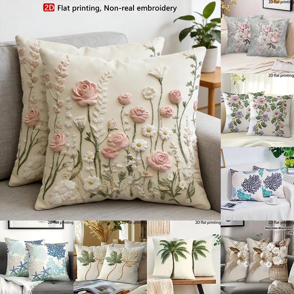 2pack Floral Embossed Style Throw Pillow Covers