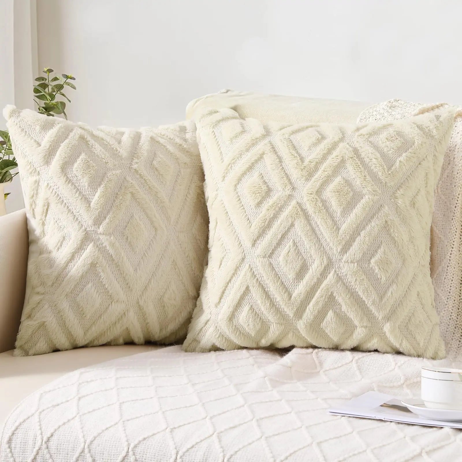 HAPIHAPPY Throw Pillow Covers Set of 2