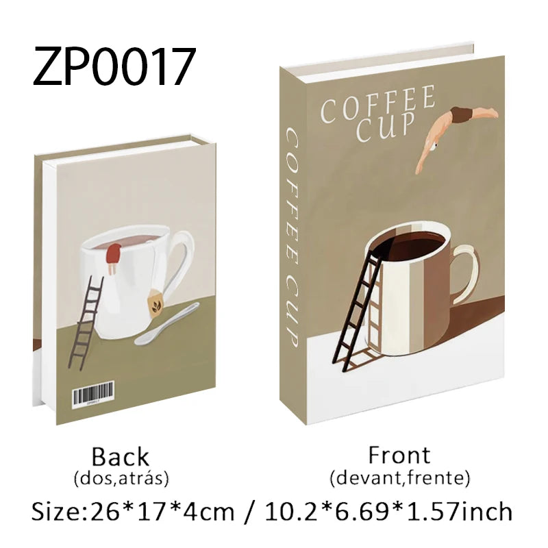 Coffee Lover Open Fake Book Storage Box
