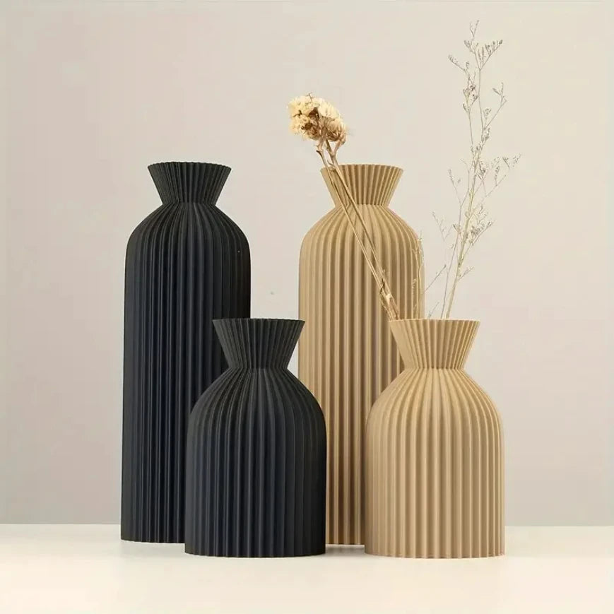 Elegant Plastic Vase in Black Perfect Boho Chic Accent Piece for Home Office Living Room