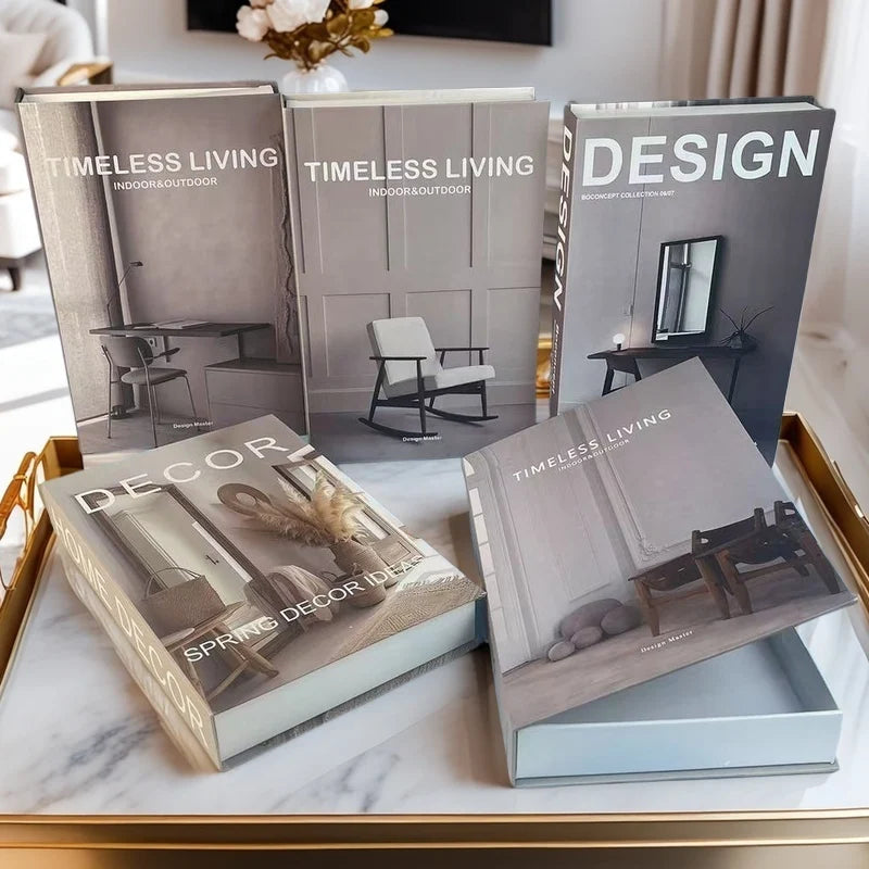 Open Luxury Fake Book Storage Box