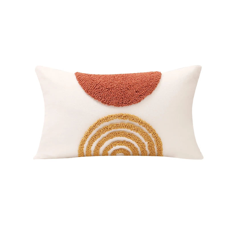 Circle Burnt Half Orange Pillow Cover