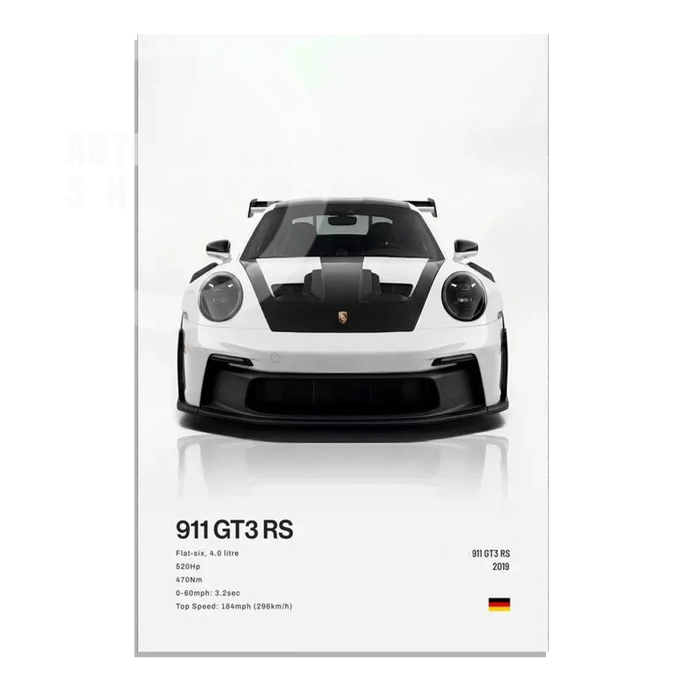 Minimalist Hyper Car Poster - E60 M5 CS M3 G800 911 GT3RSports Car Supercar Canvas
