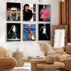 Michael Jackson Cartoon Pop Singer Wall Art, HD Canvas Print Poster