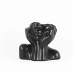 Resin Vase Gold White Black Human Body