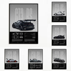 Minimalist 911 GT3-RS 718 GT4 RS Hyper Car Sports Car Supercar Poster