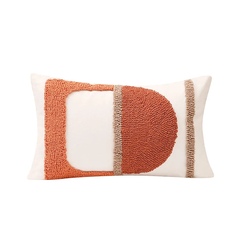 Circle Burnt Half Orange Pillow Cover