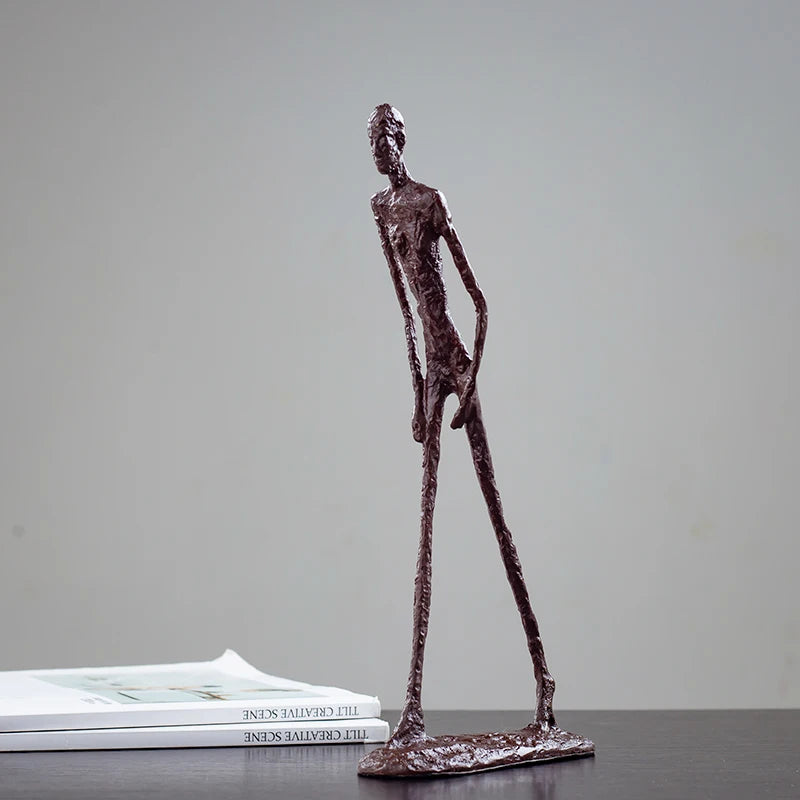30cm Giacometti Sculpture Bronze Walking Man Statue Abstract Skeleton