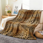 Throw Leopard pattern arts Cow skin pattern Flannel Blanket