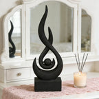 Piece Set of Black Flame-Shaped Ornaments