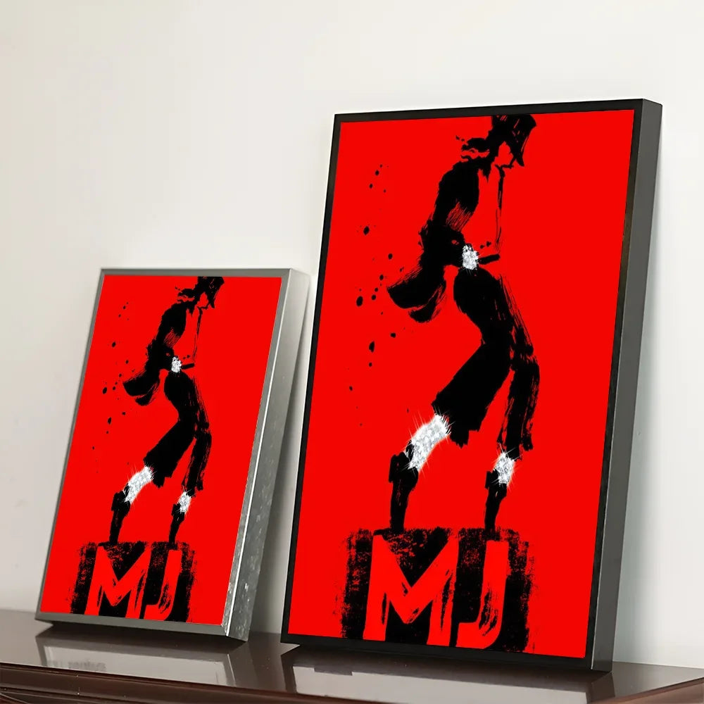 Michael Jackson Cartoon Pop Singer Wall Art, HD Canvas Print Poster