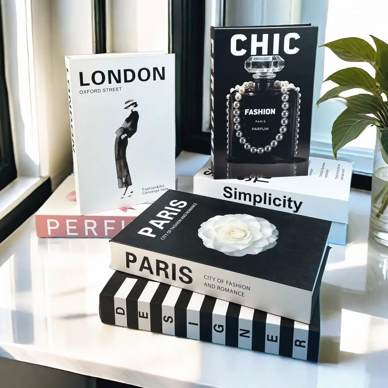 Fashion Luxury Fake Book Storage Box Perfume Decorative Books
