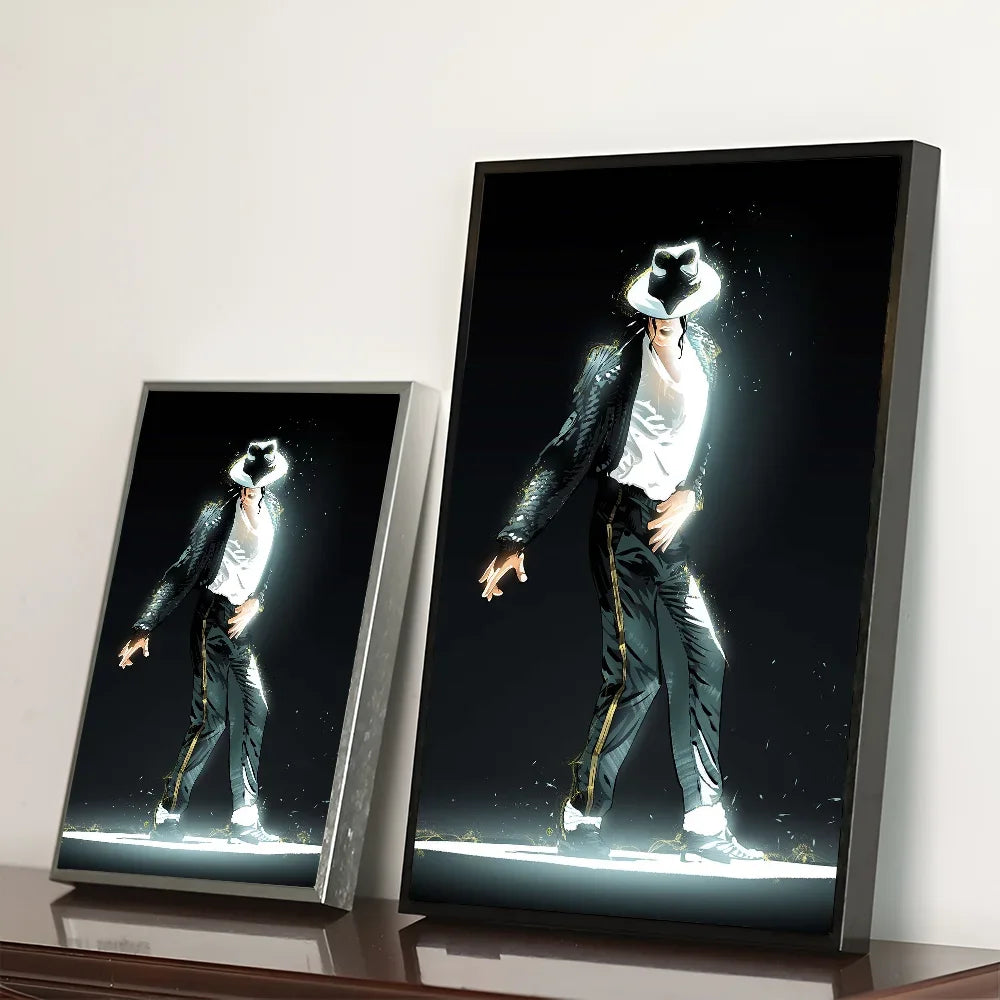 Michael Jackson Cartoon Pop Singer Wall Art, HD Canvas Print Poster