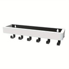 Rustic Wooden Floating Shelf with 6 Hooks Shower Caddy and Key Holder