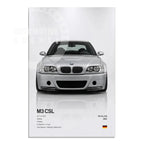 Minimalist Hyper Car Poster - E60 M5 CS M3 G800 911 GT3RSports Car Supercar Canvas