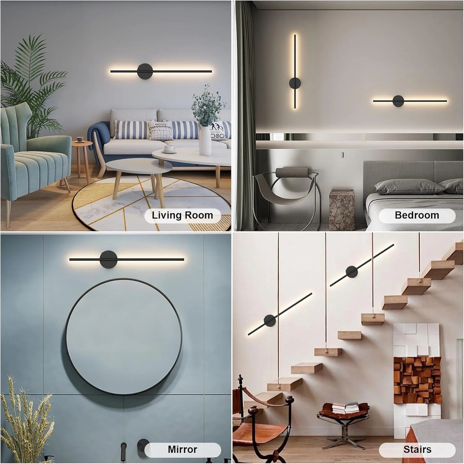2PCS Battery Operated Wall Sconces Wireless Rechargeable Lamp