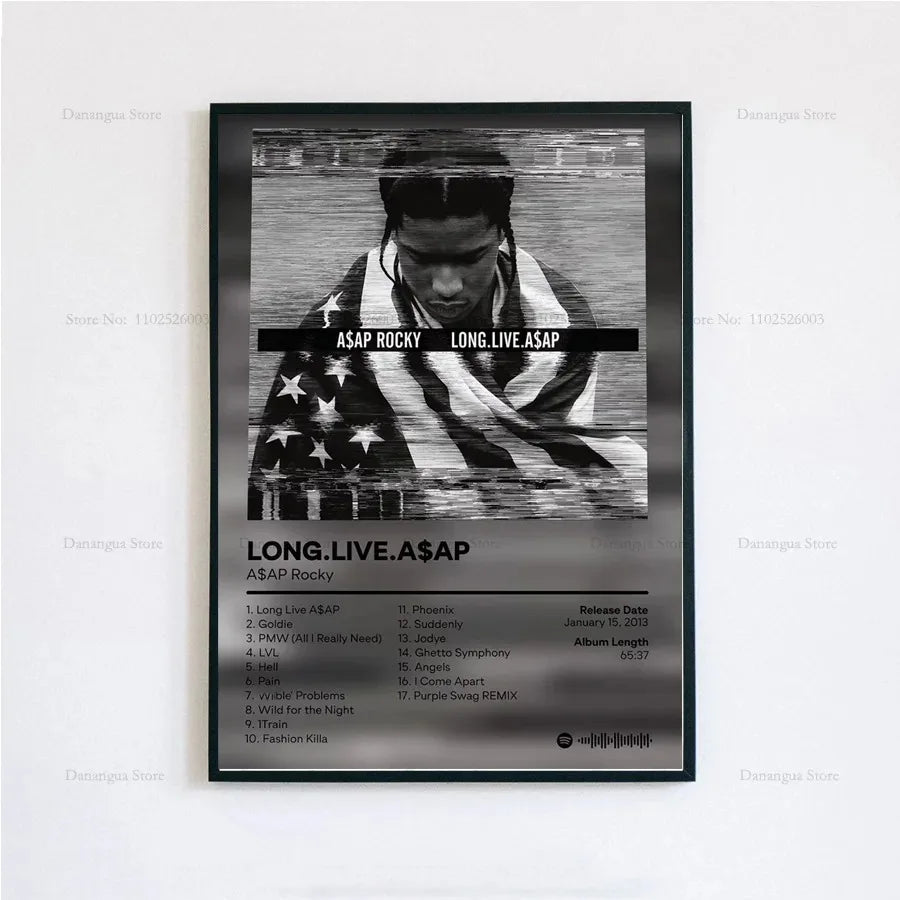 New ASAP Rocky Testing Live Love D.M.B.Tracklist Music Album Cover Poster Prints Wall Art