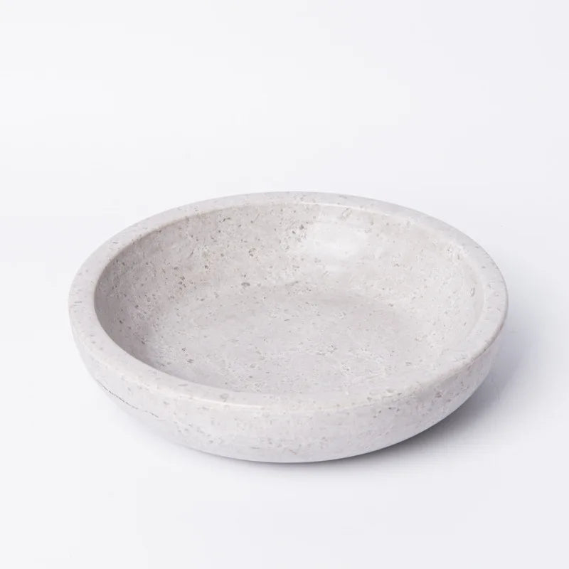 Travertine Stone Fruit Bowl Tray