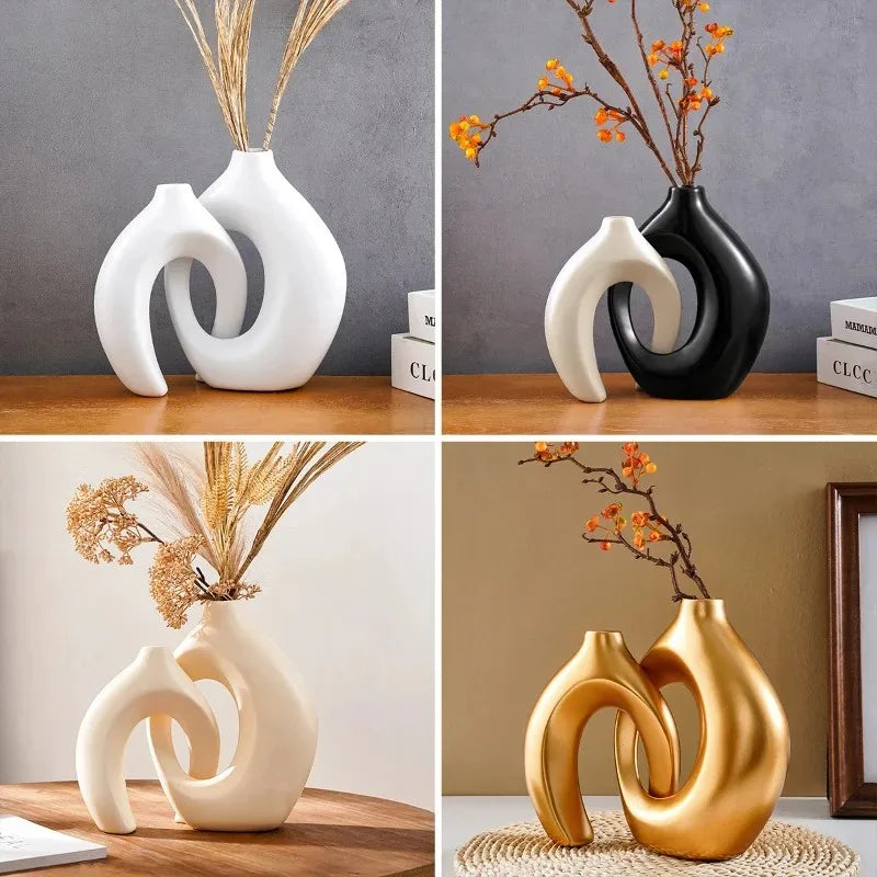 Nordic Modern Hollow Flower Vase Set of 2