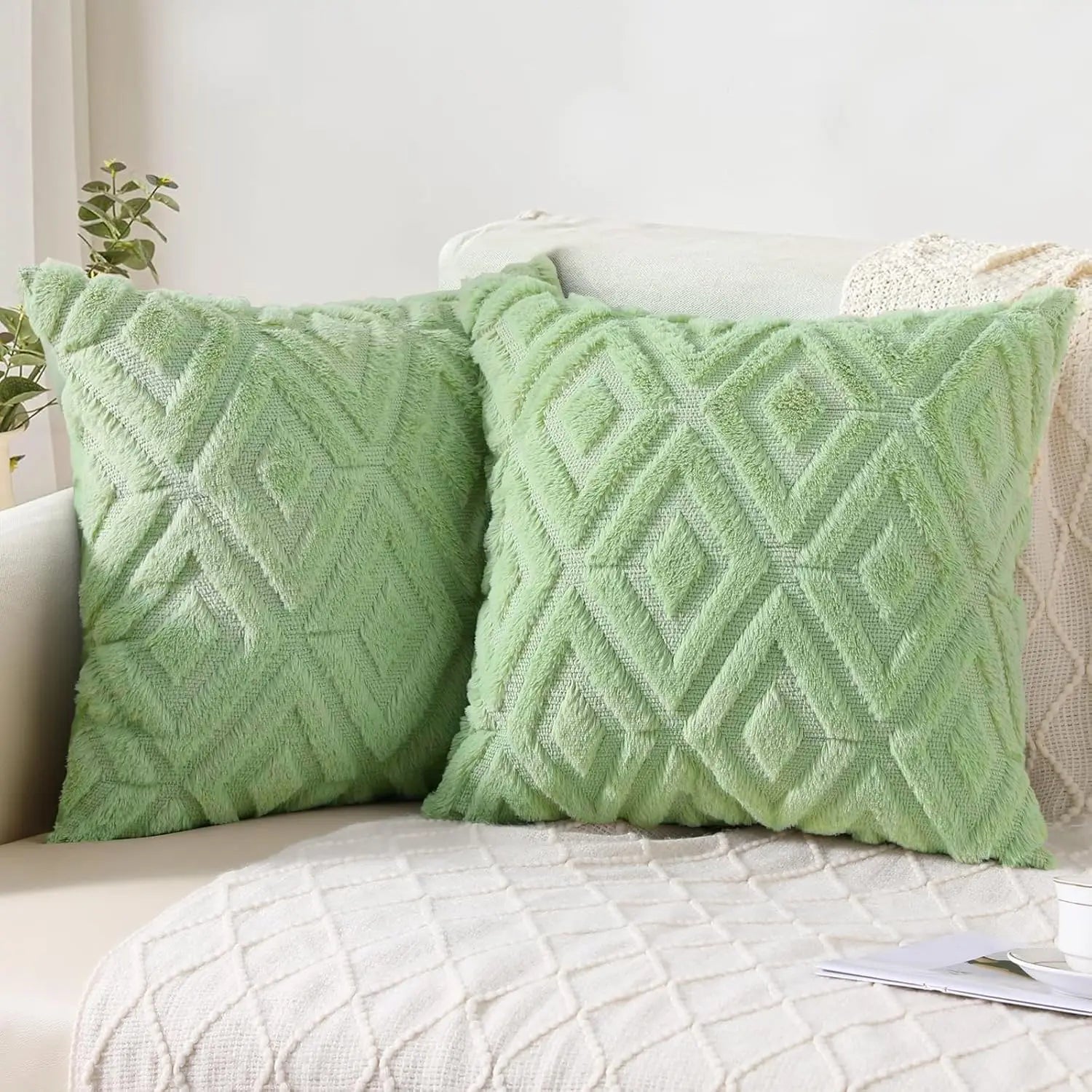 HAPIHAPPY Throw Pillow Covers Set of 2