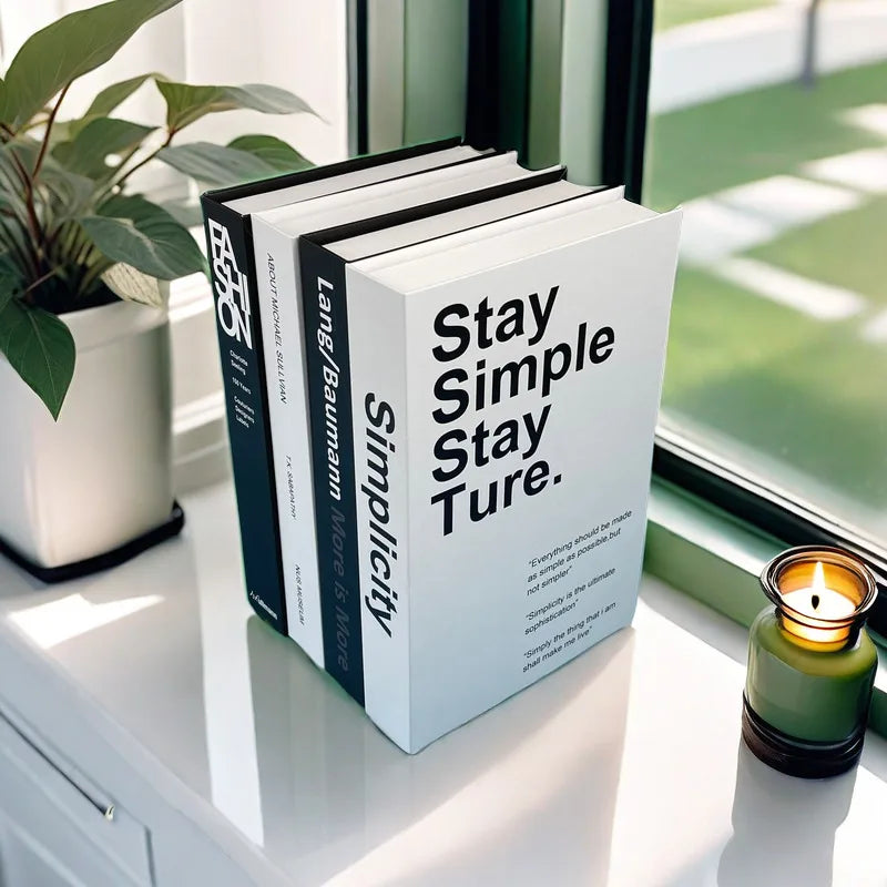 Open Luxury Fake Book Storage Box