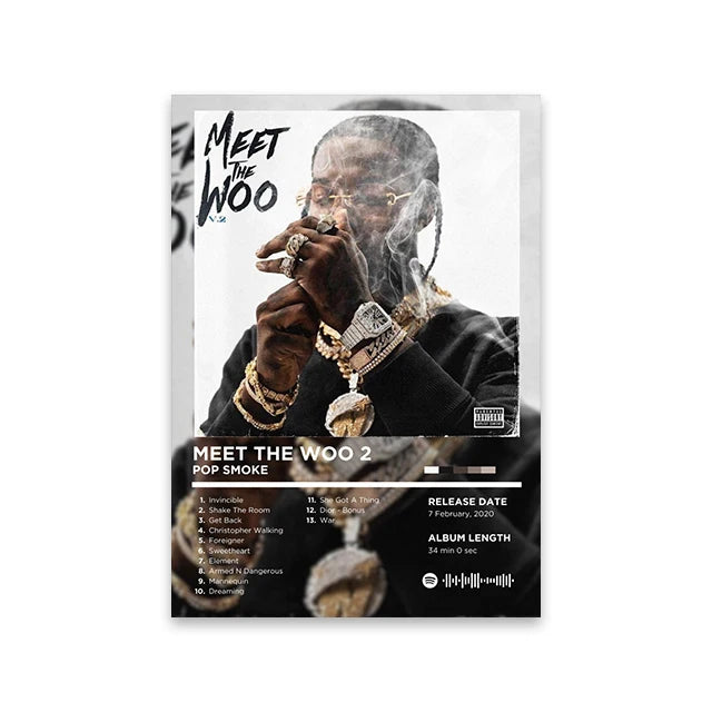 Rapper Album Cover Retro Poster Music Canvas Wall Art Print