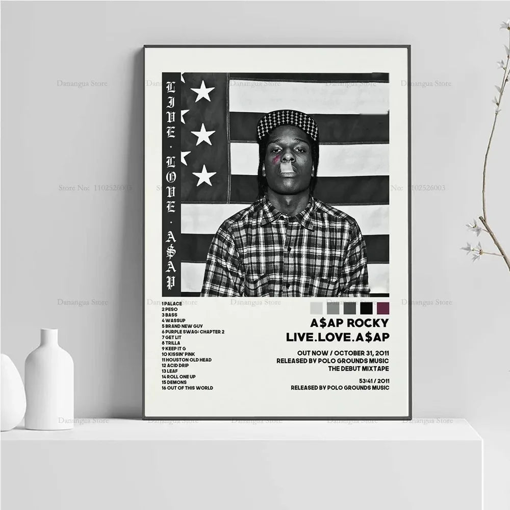 New ASAP Rocky Testing Live Love D.M.B.Tracklist Music Album Cover Poster Prints Wall Art