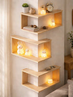 Corner Floating Wooden Shelves