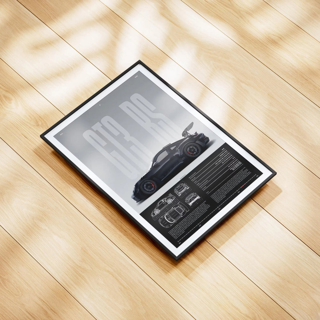 Minimalist 911 GT3-RS 718 GT4 RS Hyper Car Sports Car Supercar Poster