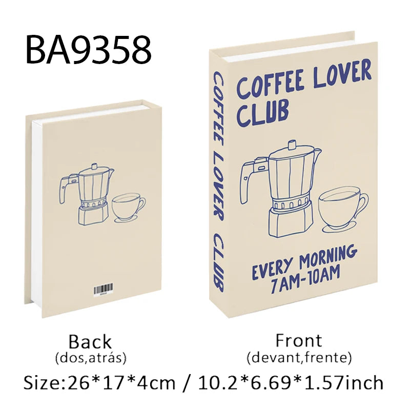 Coffee Lover Open Fake Book Storage Box