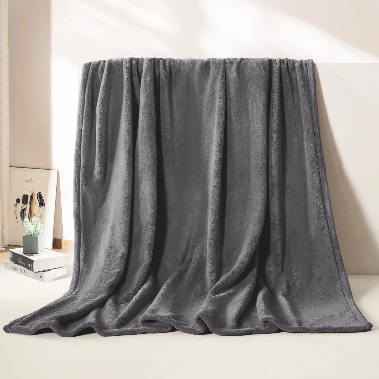 Fleece Blanket Grey Lightweight Blanket