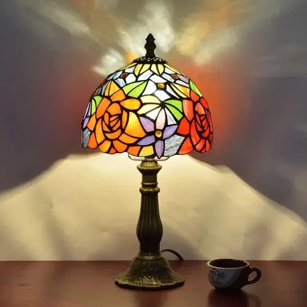 European Style Table Lamp Stained Glass Reading Light