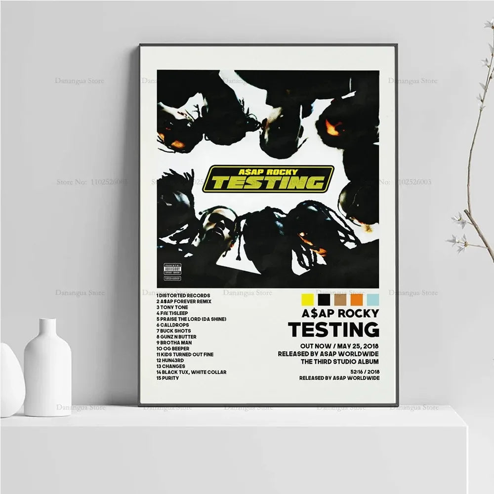 New ASAP Rocky Testing Live Love D.M.B.Tracklist Music Album Cover Poster Prints Wall Art