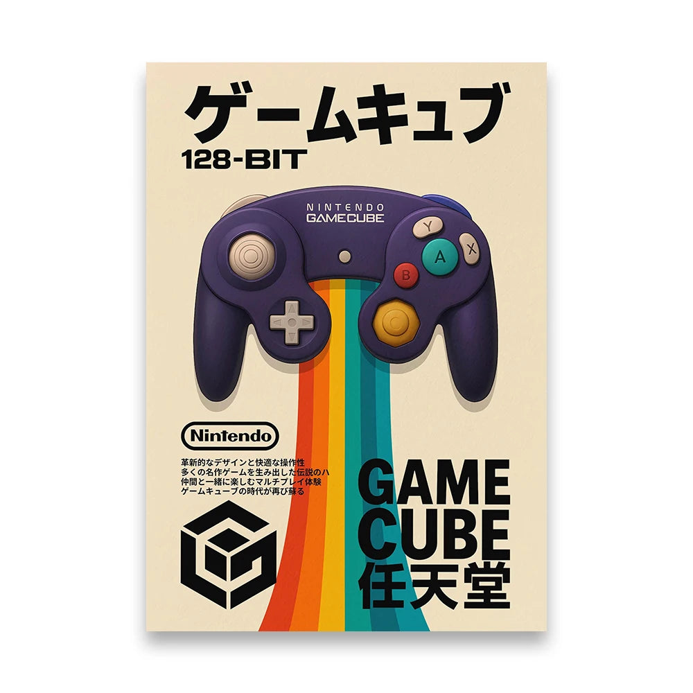 Vintage Gaming Console Canvas Wall Art Print Poster Retro Camera Decorative Painting