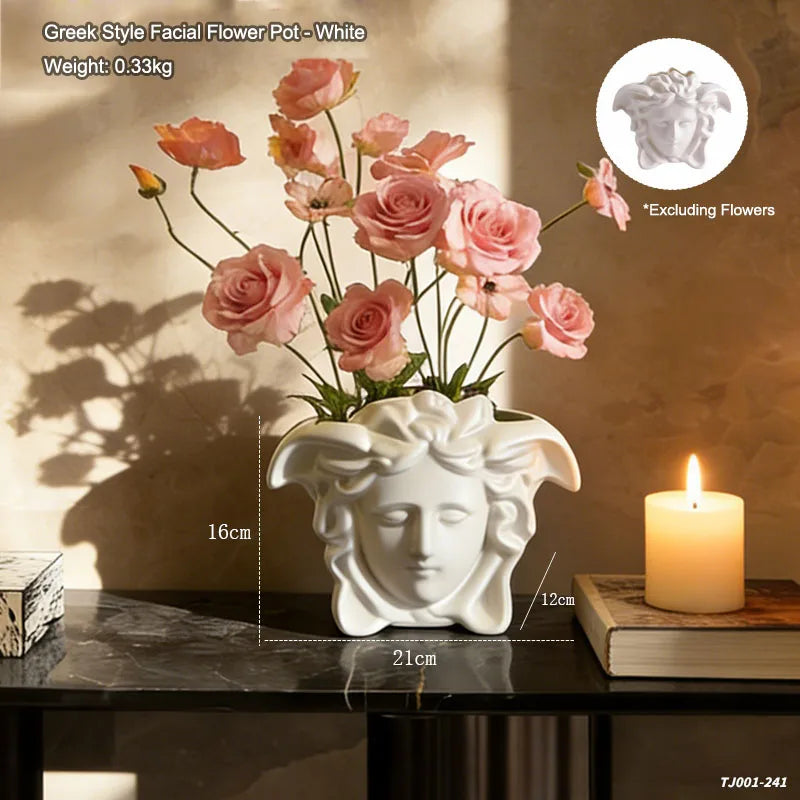 Greek Style Face Flowerpot