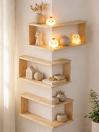 Corner Floating Wooden Shelves