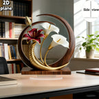 Elegant Flower Curve Design Acrylic Desktop Decoration