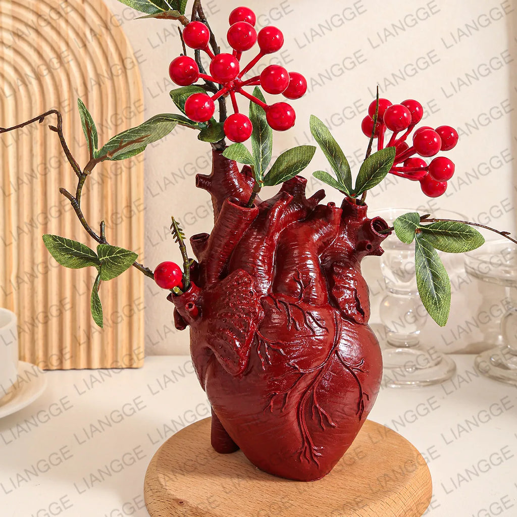 Heart-shaped Resin Vase for Flower Arrangement