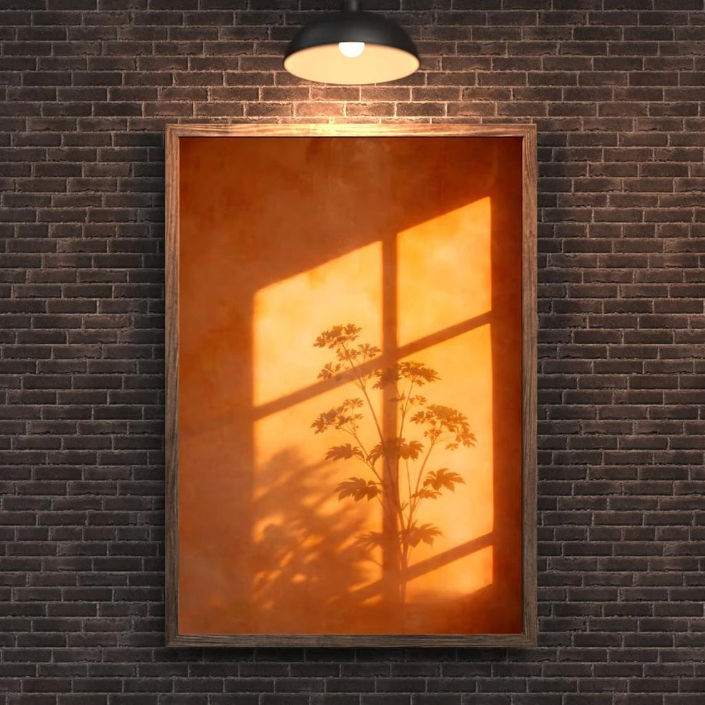 Sunset Window Shadow Botanical Wall Art Canvas Print