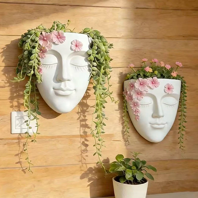 Classic Facial Flower Pot Head Wall Flower Pot
