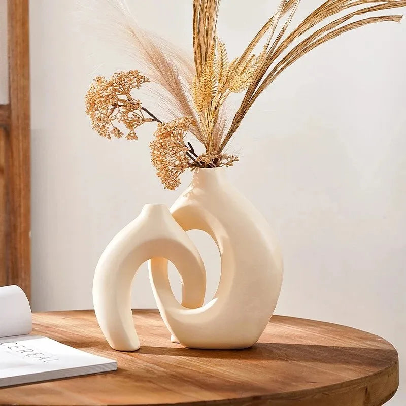 Nordic Modern Hollow Flower Vase Set of 2