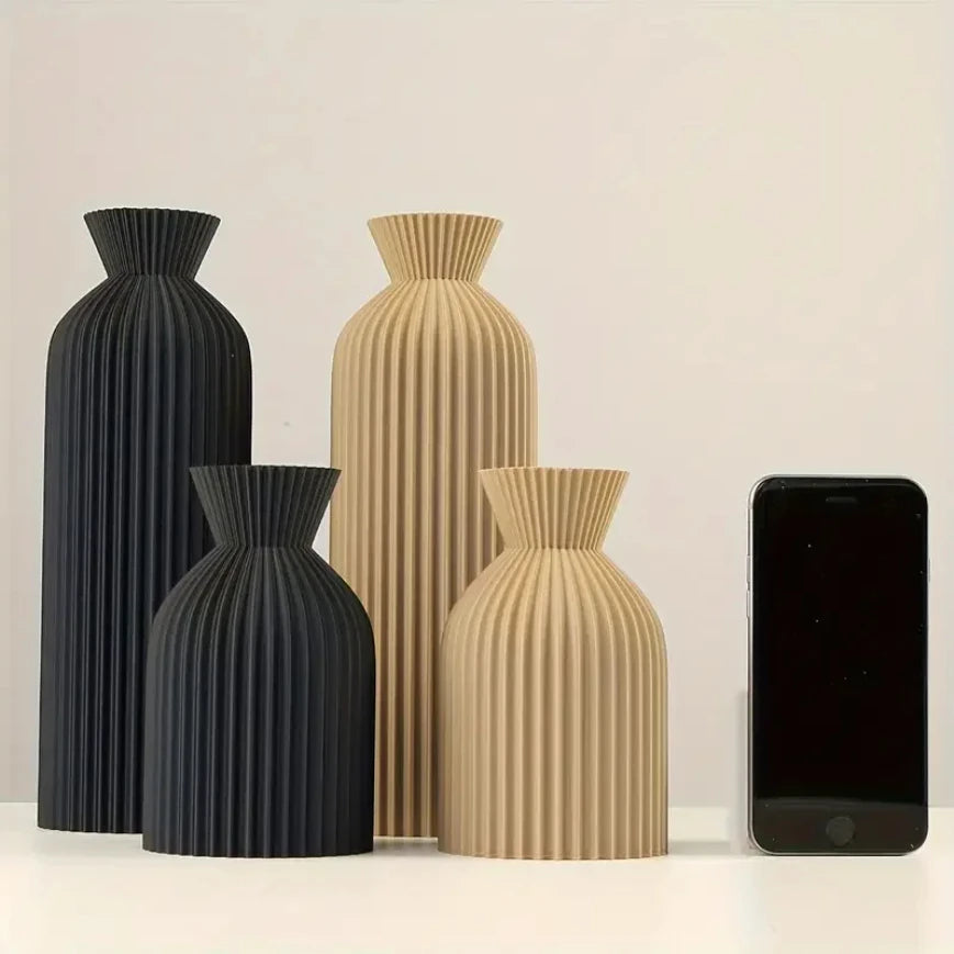 Elegant Plastic Vase in Black Perfect Boho Chic Accent Piece for Home Office Living Room