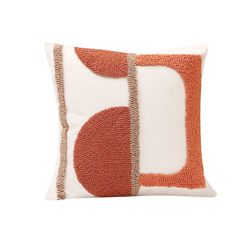 Circle Burnt Half Orange Pillow Cover