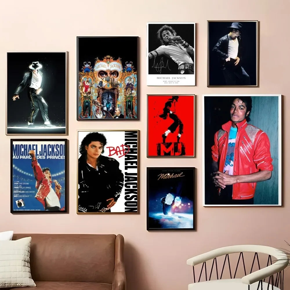 Michael Jackson Cartoon Pop Singer Wall Art, HD Canvas Print Poster