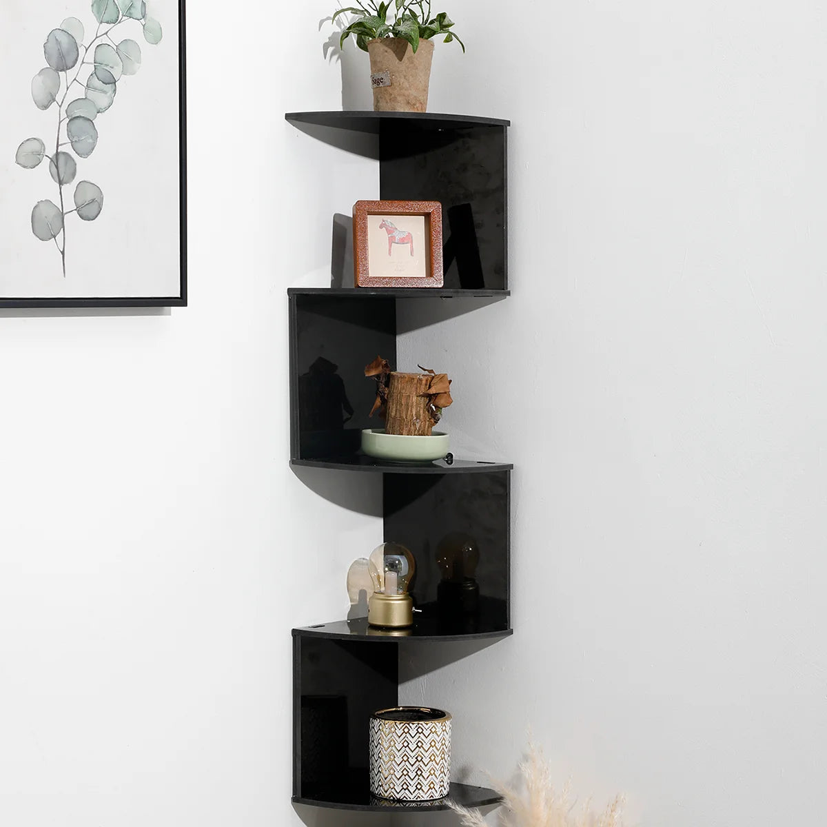 2/4/5 Layers PVC Wooden Corner Shelf