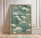 Japanese Red Sun and Pine Tree Print