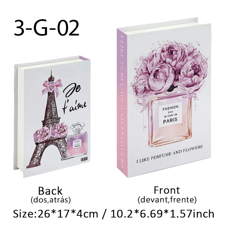 Fashion Luxury Fake Book Storage Box Perfume Decorative Books